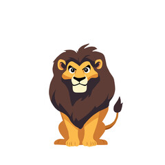 Colorful cartoon lion with a cheerful expression. Ideal for children’s books, mascot designs, wildlife illustrations, and educational materials