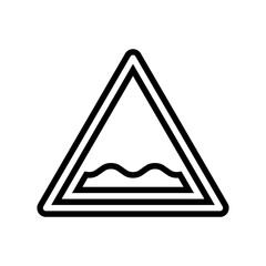 potholes car driving obstacles line icon vector illustration