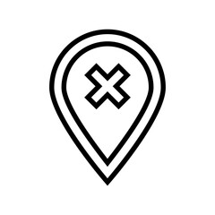 Obraz premium gps malfunction signal loss car line icon vector illustration