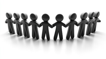 Unity A circle of black figures holding hands, symbolizing teamwork, collaboration, and community.
