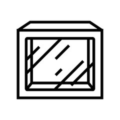 box window cardboard packaging line icon vector illustration