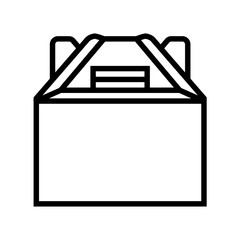 carry box cardboard packaging line icon vector illustration