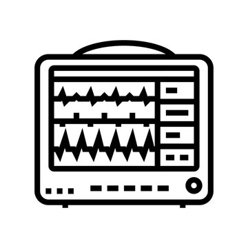black and white medical monitor display clip art preview