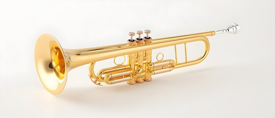 Obraz premium A gold trumpet is shown in a close up