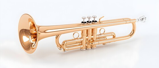Obraz premium A gold trumpet is shown in a close up