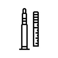syringe cardiac injection cardiology line icon vector illustration
