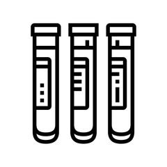 blood test vials cardiology accessories line icon vector illustration