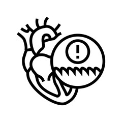 ventricular tachycardia cardiology line icon vector illustration
