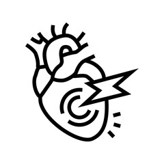 heart failure cardiology disease line icon vector illustration