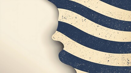 Abstract wallpaper Navy striped pattern on creamy background for graphic design use