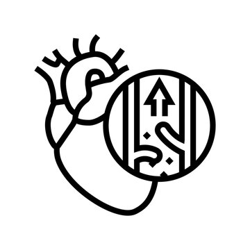 mitral valve prolaps cardiology disease line icon vector illustration