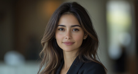 beautiful and confident businesswoman background, generative ai