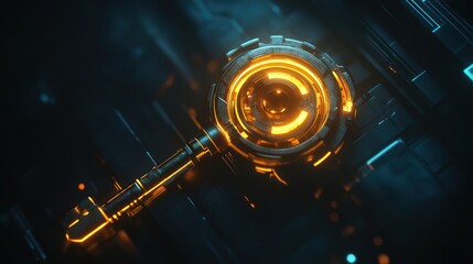 Futuristic Glowing Key: Unveiling Technological Secrets