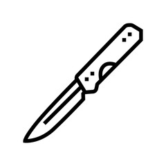 knife titanium ultralight line icon vector illustration
