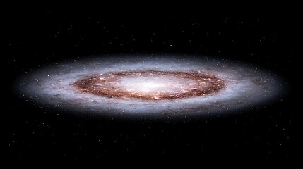 Andromeda Galaxy displaying celestial spiral arms in space. Science education