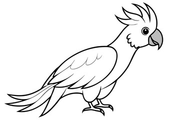 cockatoo line art silhouette vector illustration