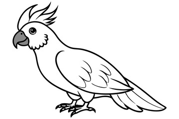 cockatoo line art silhouette vector illustration