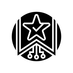 personalized recommendation star deep learning glyph icon vector illustration