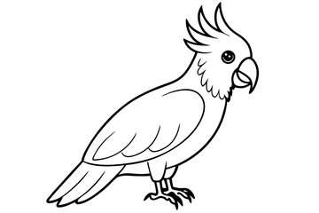 cockatoo line art silhouette vector illustration