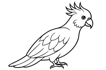 cockatoo line art silhouette vector illustration