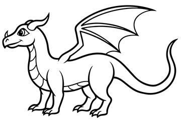 drache line art silhouette vector illustration