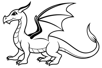 drache line art silhouette vector illustration