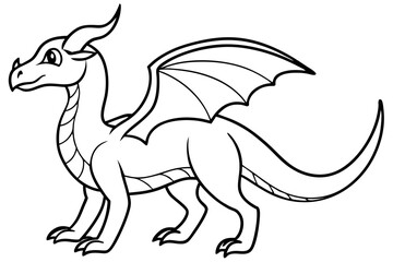 drache line art silhouette vector illustration