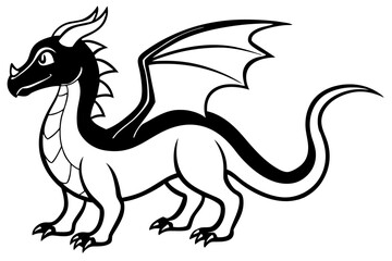 drache line art silhouette vector illustration