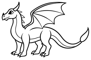 drache line art silhouette vector illustration