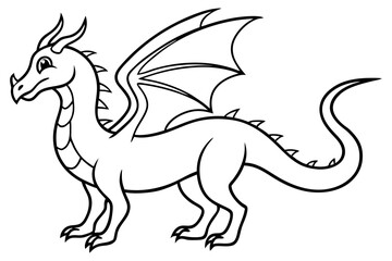 drache line art silhouette vector illustration