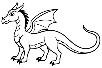 drache line art silhouette vector illustration