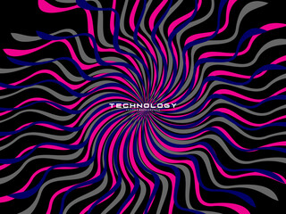 Music poster design background. Electro Sound Cover template with dynamic abstract gradient circular geometric shapes and lines for social media, technology, digital, flyer, party, festival, club, etc