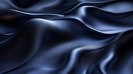 Obraz premium Dark blue fabric, elegant waves, luxury texture.