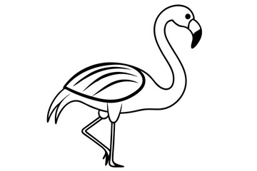 flamingo line art silhouette vector illustration