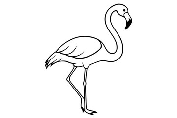 flamingo line art silhouette vector illustration