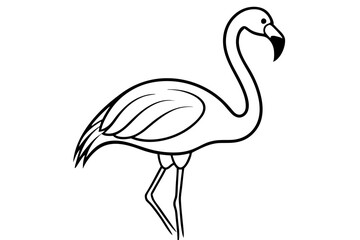 flamingo line art silhouette vector illustration