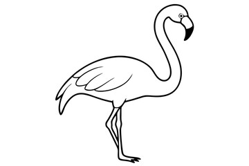 flamingo line art silhouette vector illustration