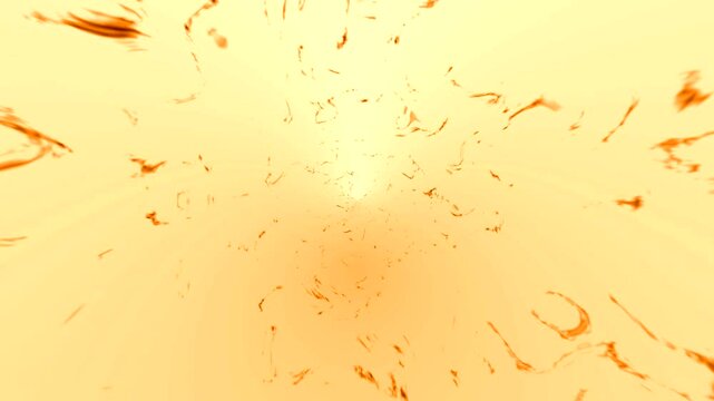 Trump vortex effect pulling bright orange dust particles, water into the depths, abstract background.