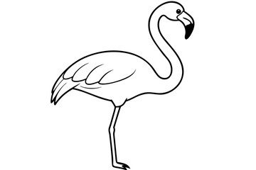 flamingo line art silhouette vector illustration