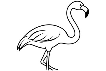 Obraz premium flamingo line art silhouette vector illustration