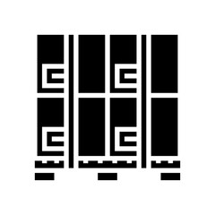 pallet box cardboard packaging glyph icon vector illustration