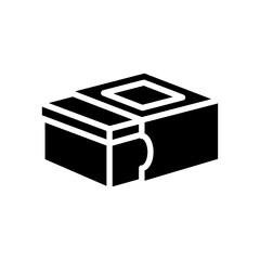pop up box cardboard packaging glyph icon vector illustration