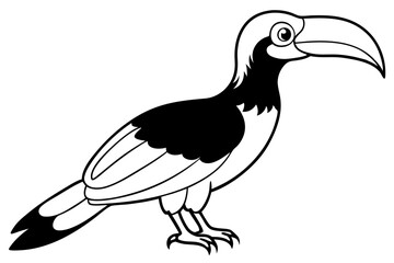 hornbill line art silhouette vector illustration