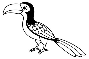 hornbill line art silhouette vector illustration