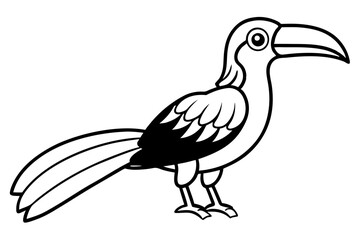 hornbill line art silhouette vector illustration