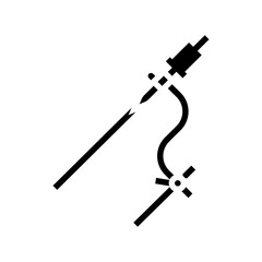 cardiac catheter cardiology accessories glyph icon vector illustration