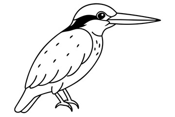 Fototapeta premium kingfisher line art silhouette vector illustration