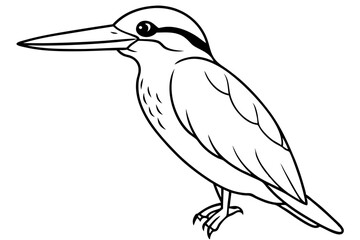 kingfisher line art silhouette vector illustration