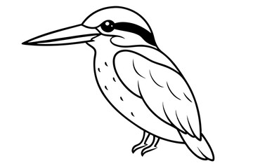 kingfisher line art silhouette vector illustration