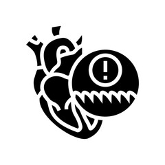 ventricular tachycardia cardiology glyph icon vector illustration